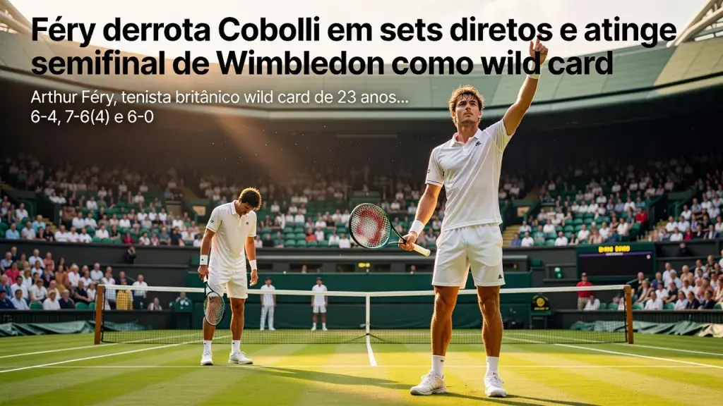 Féry derrota Cobolli em sets diretos e atinge semifinal de Wimbledon como wild card